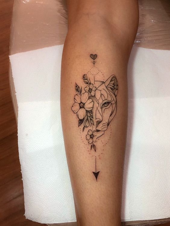 tatuagem na panturrilha feminina08