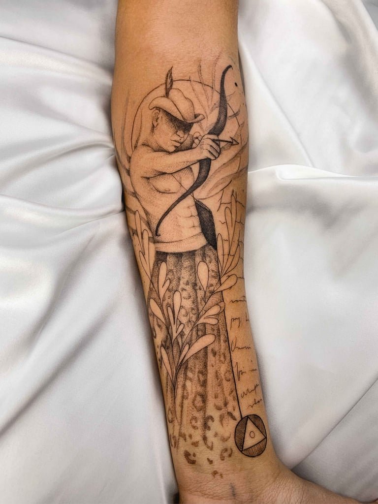 Foto de tatuagem feita por Manu Furtado (@furtadomanu.art)