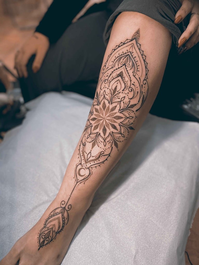 Foto de tatuagem feita por Júlia França (@_juliafranca)