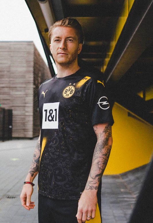 camisa reserva do borussia dortmund 2020 2021 puma kit 1