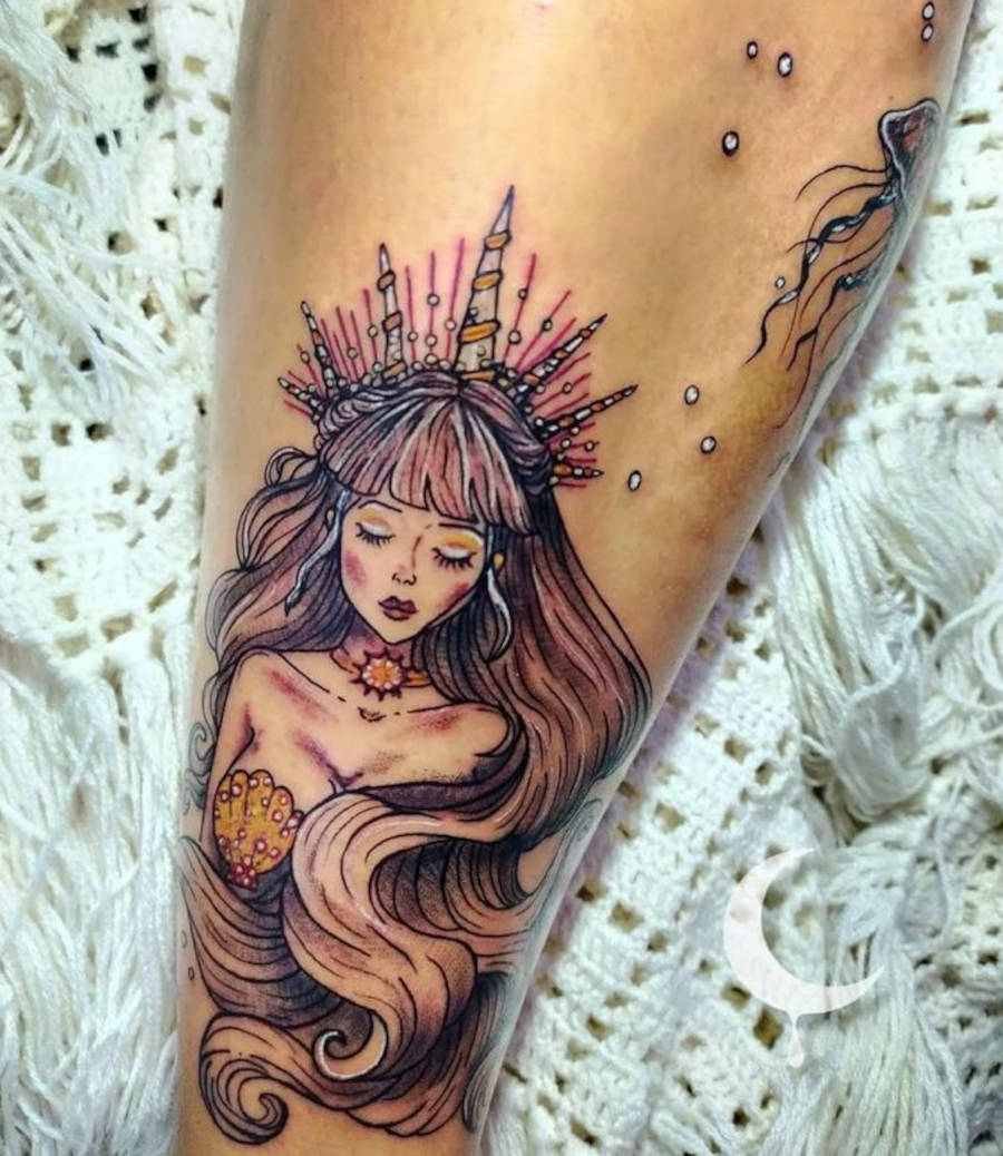 Tatuagem na canela de homem