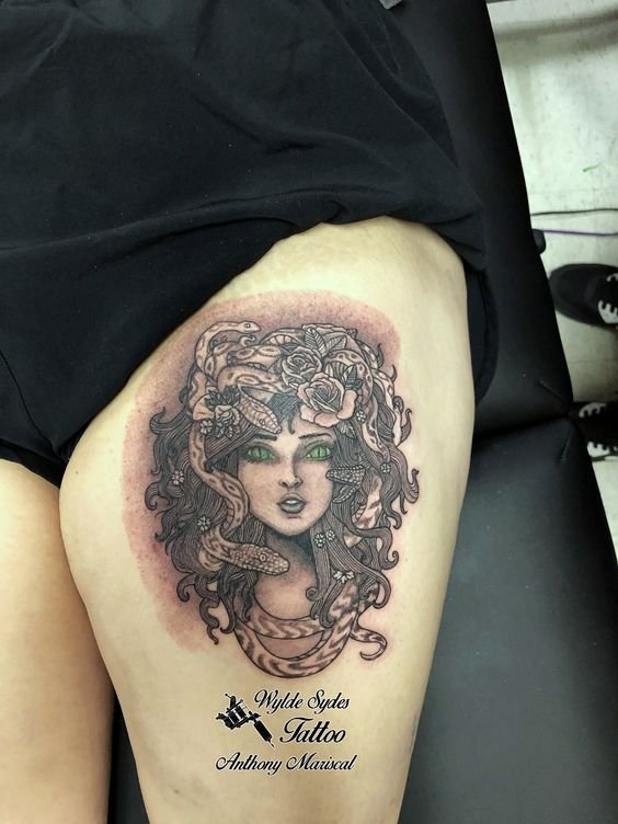 tatuagem-medusa-old-scool tatuagem medusa old scool